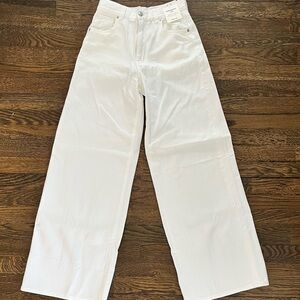 NWT Madewell Women's White Superwide-Leg Jeans